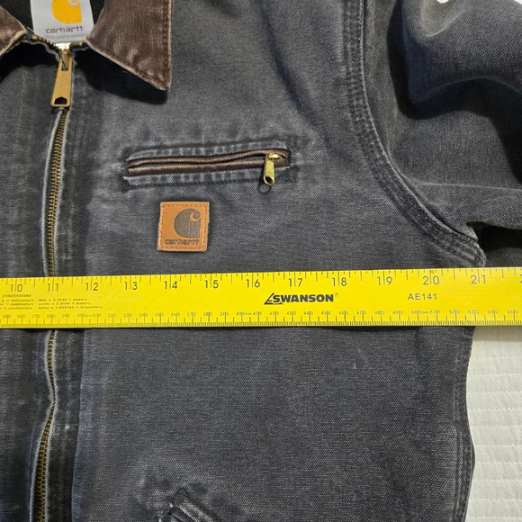 Kids Vintage Carhartt J97 Detroit Faded Black Blanket Lined Jacket Size XL - Picture 7 of 15